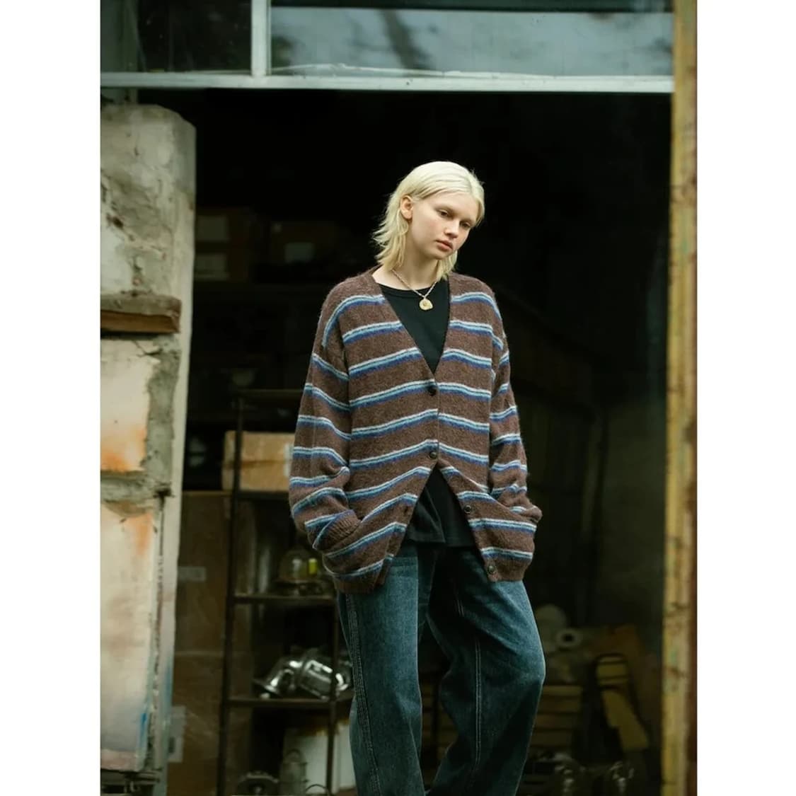 샌드사운드 25ss 모헤어 스트라이프 가디건 PN8714 상품이미지2