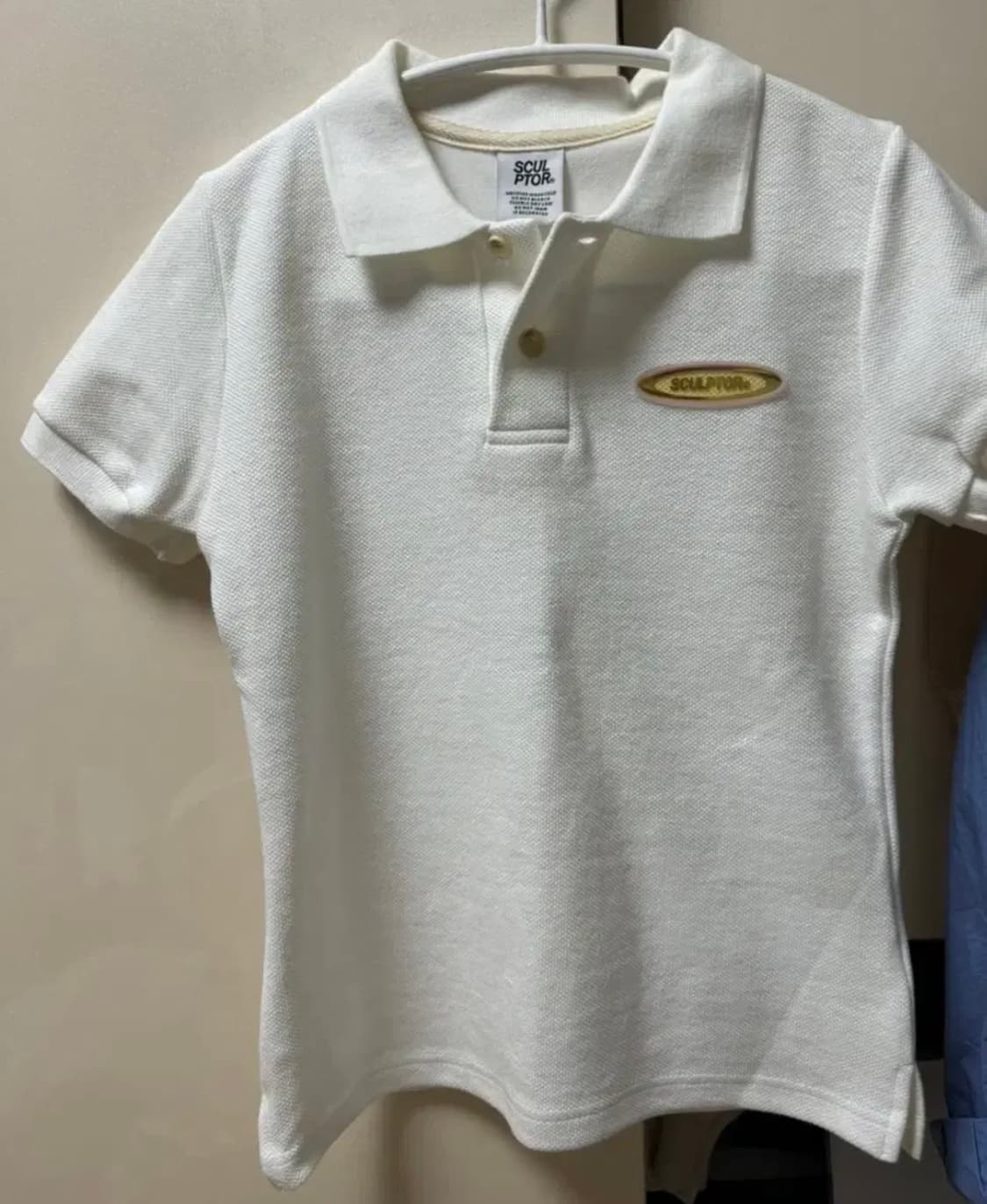 스컬프터 카라 반팔티 화이트 상품이미지1