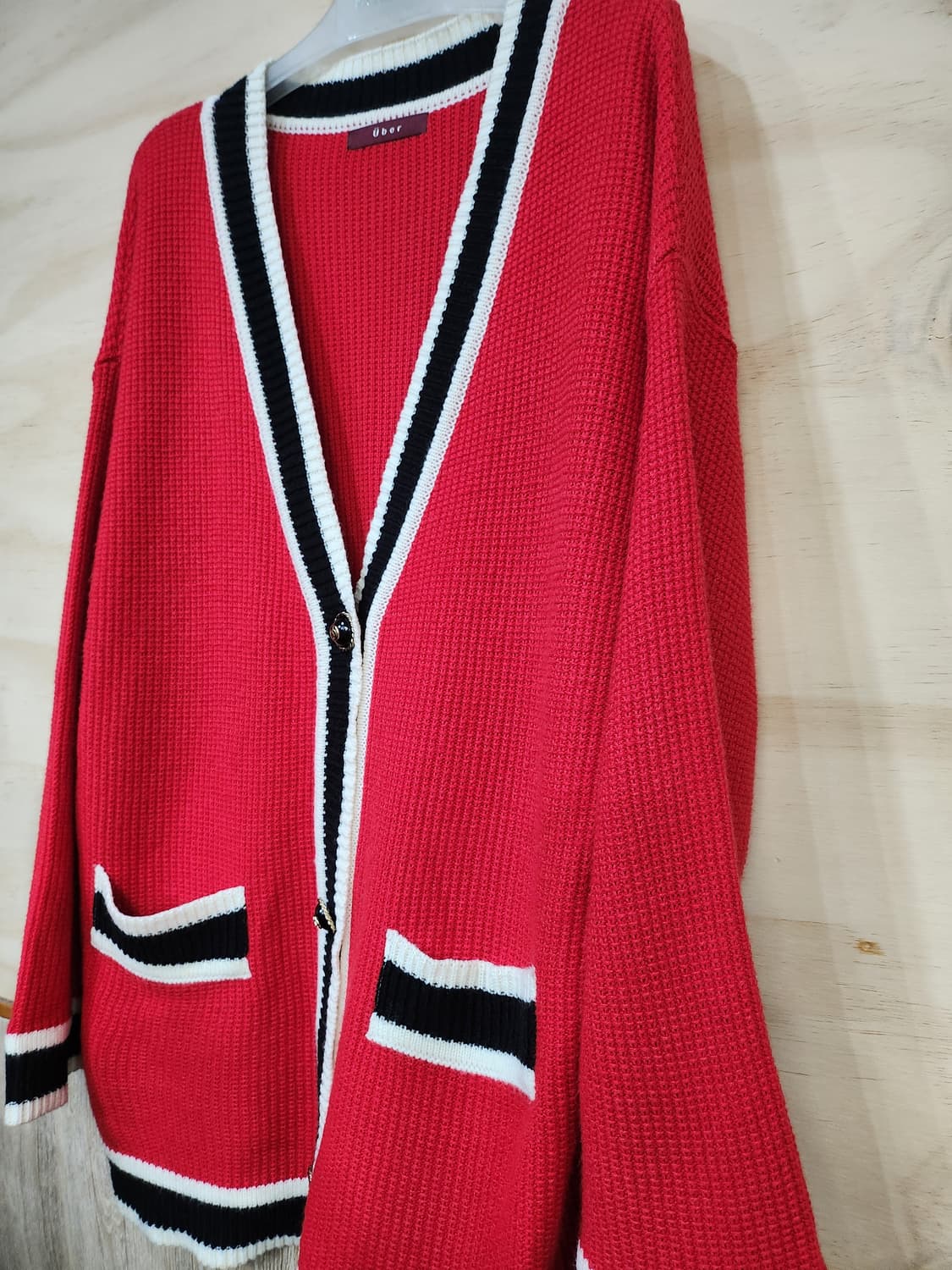 546) 위버 Uber 배색 울블랜드 가디건 상품이미지3