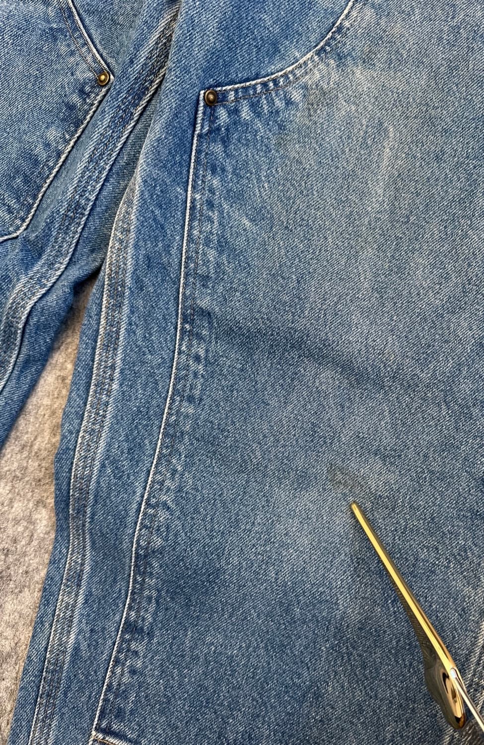 [36X30] 칼하트 B73 DST 더블니 데님 팬츠 던가리핏 상품이미지7