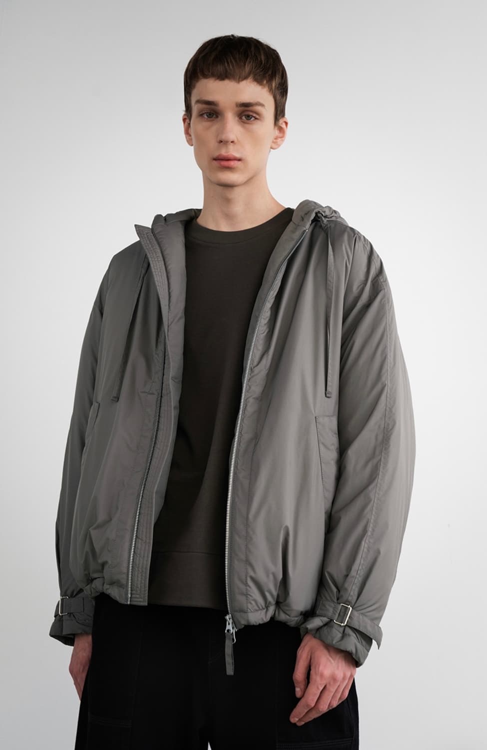 (L)인사일런스 리몬타 케미라 후디드 점퍼 그레이 상품이미지4