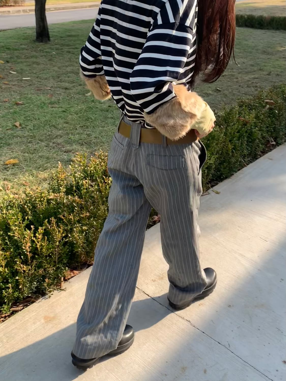 [SYSTEM] Stripe Belted Trousers 상품이미지3