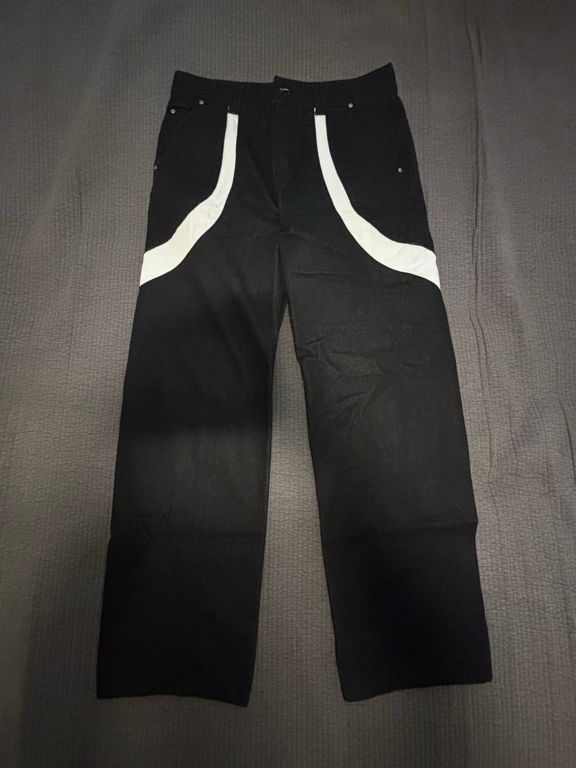 ADD 와이드 데님 온 더 스트릿 블랙(화이트) 상품이미지1