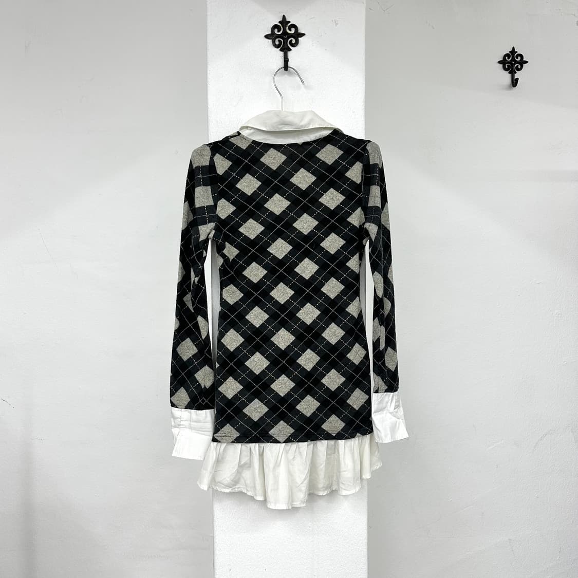 tartan layered onepiece shirts  상품이미지3