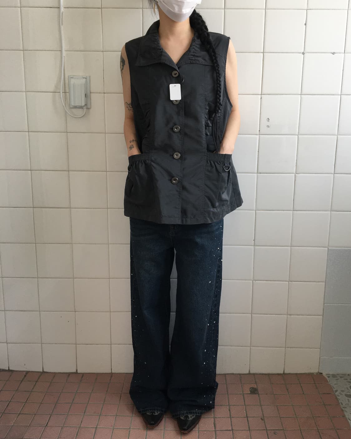 Shirring point glossy vest 상품이미지7