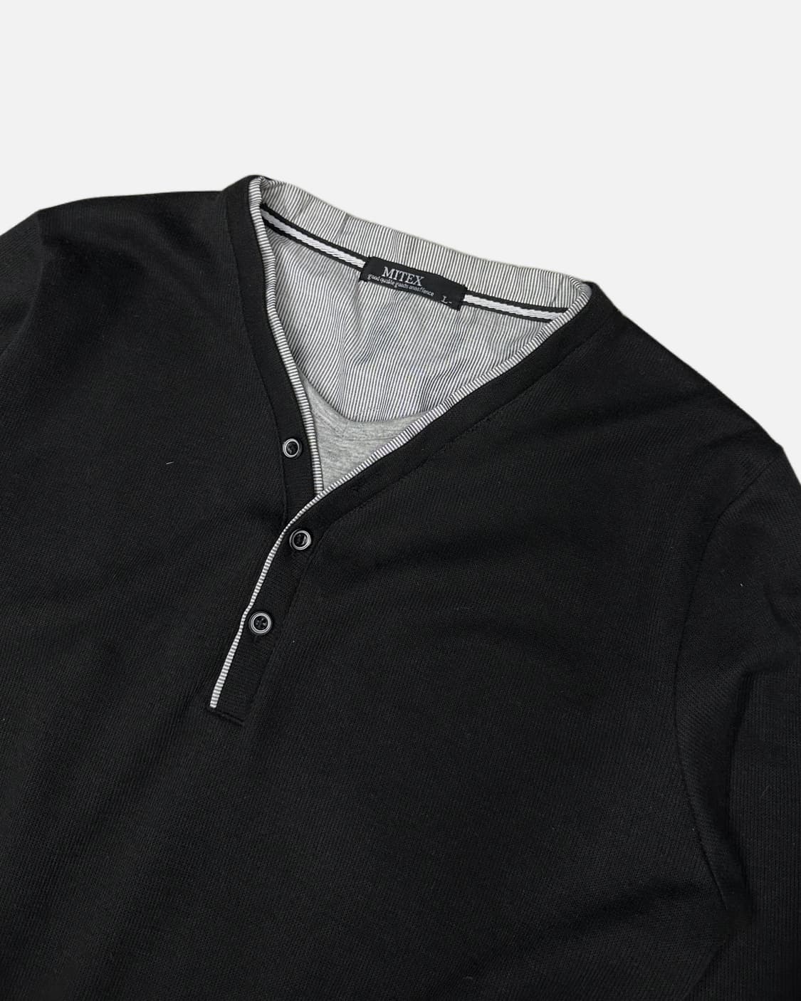 MITEX layered button neck t-shirt 상품이미지2