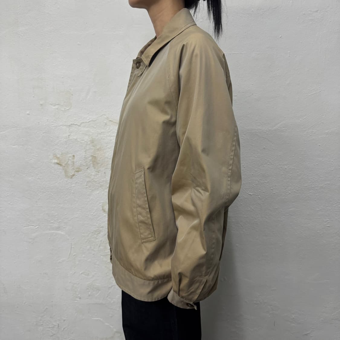 빔즈(BEAMS) 베이지컬러 코튼 혼방 히든 더블 집업 블루종 자켓 상품이미지2