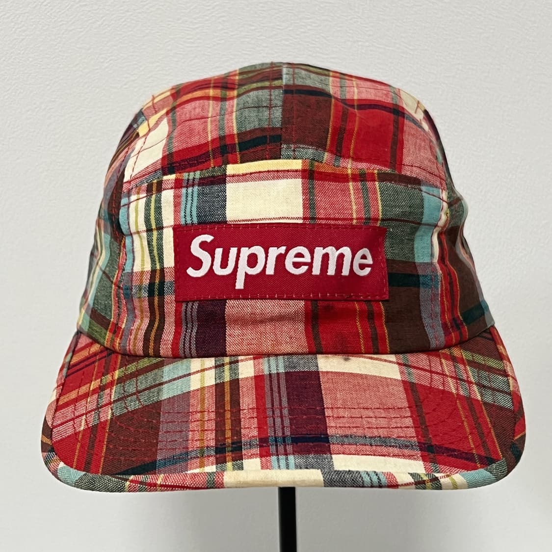 슈프림 2005 레드 체크 패턴 5패널 캠프캡  상품이미지1