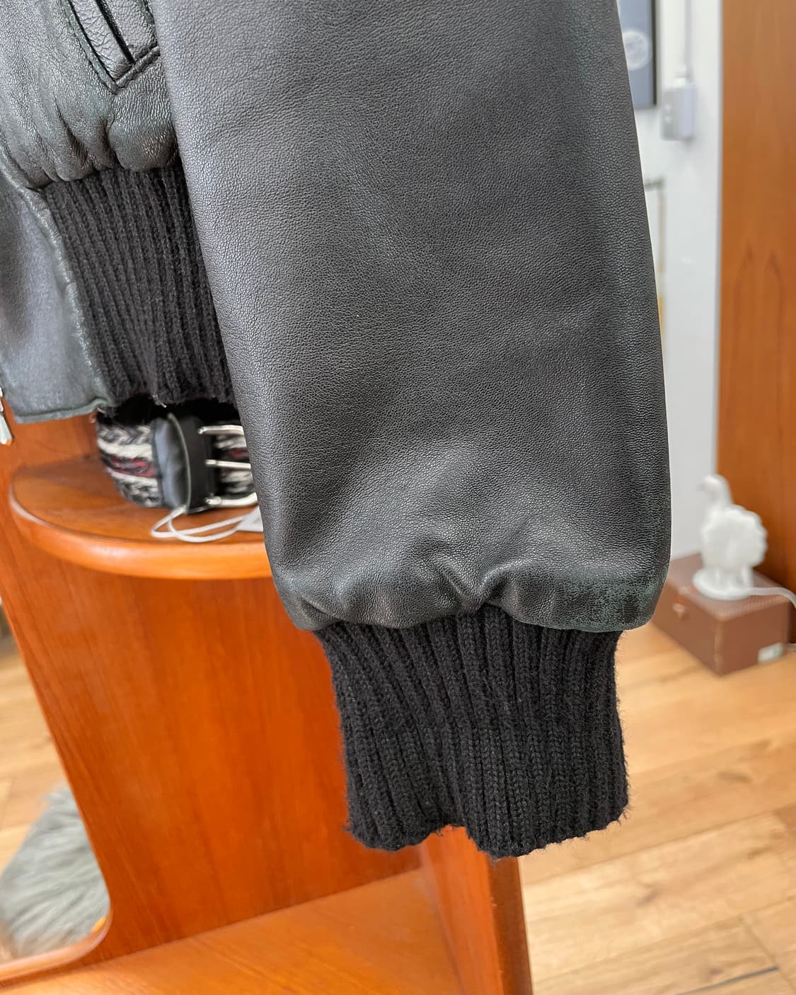 [M] riri Zip 빈티지 레더 봄버 자켓 상품이미지7