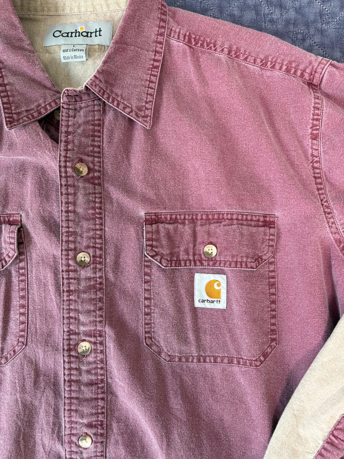 칼하트 워크 셔츠 버건디 상품이미지3