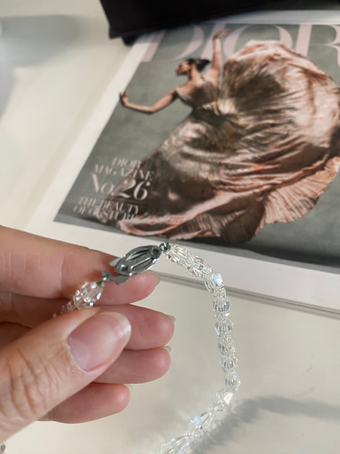 크리스탈 비즈 실버 목걸이 빈티지 주얼리 상품이미지3