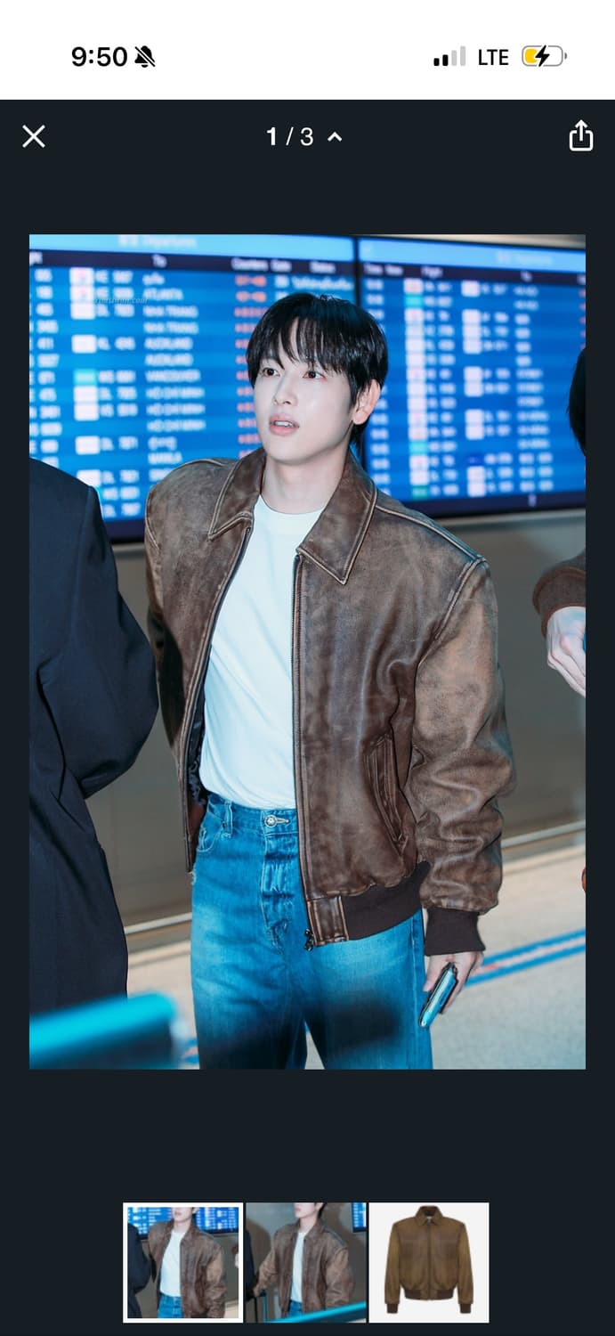[L] 노이스 램스킨 브롱코 빈티지 레더 가죽 블루종 점퍼 자켓 상품이미지7