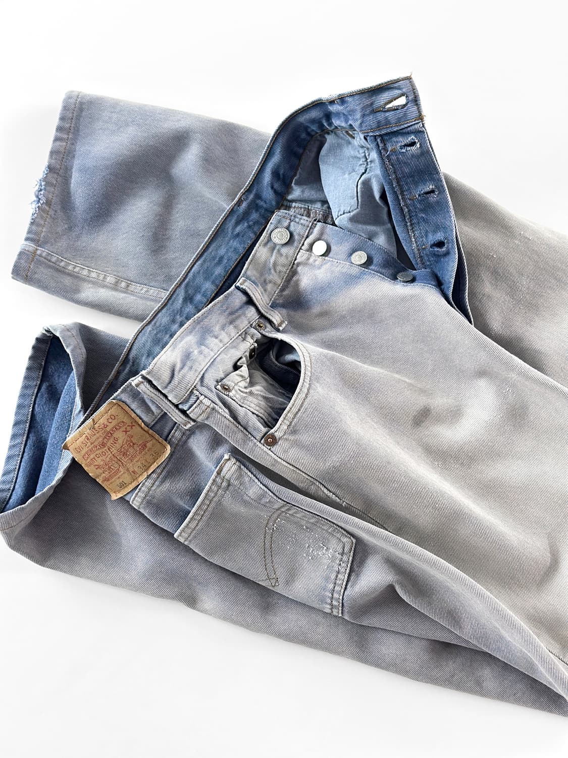 (Rare) 90s 빈티지 리바이스 501 애쉬 그레이 페이드 데님 팬츠 상품이미지1