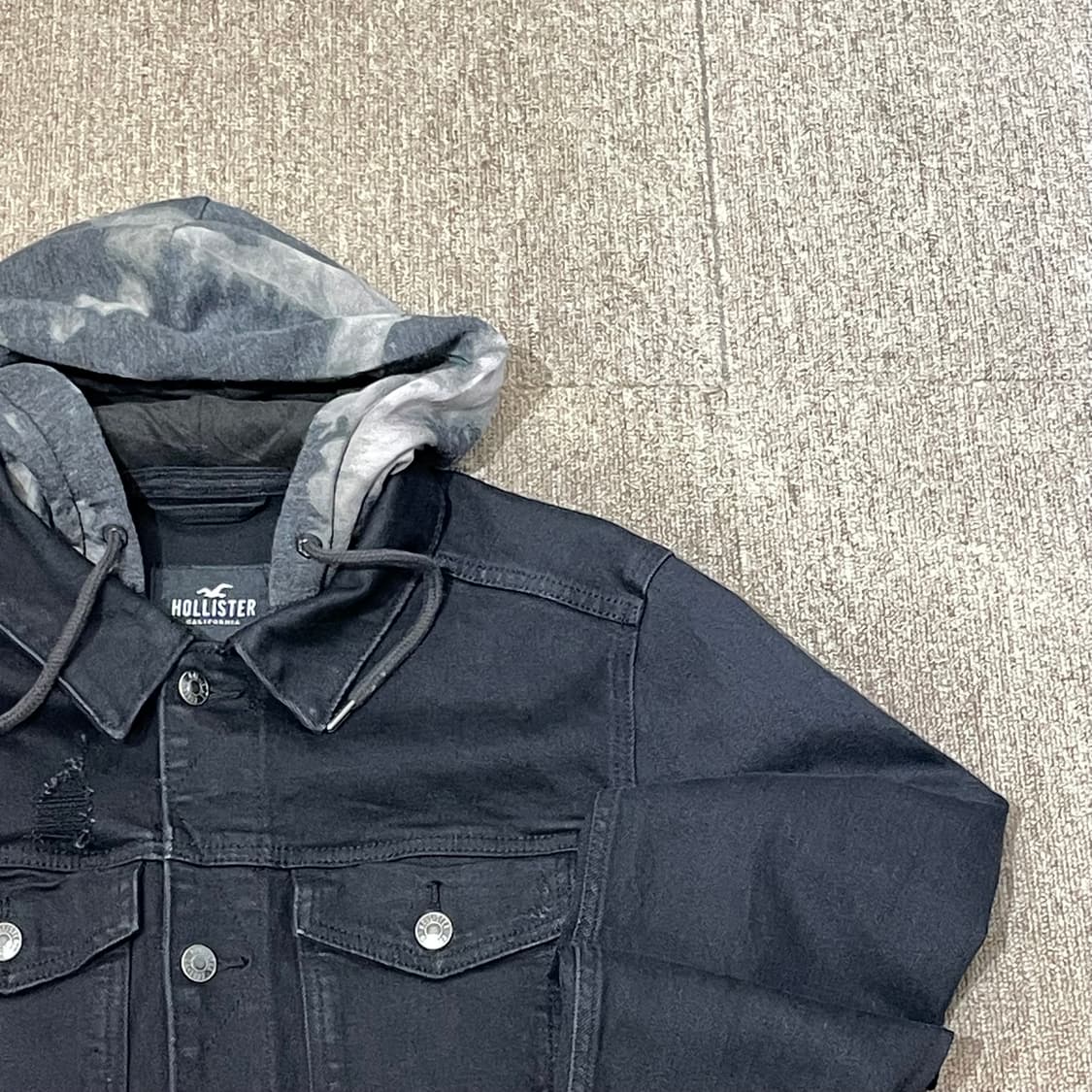 (L) Hollister 빈티지 블랙 데님 후드 자켓 상품이미지5