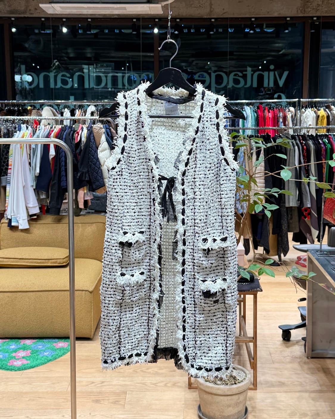 샤넬 화이트 05s 트위드 롱 베스트 자켓  상품이미지1