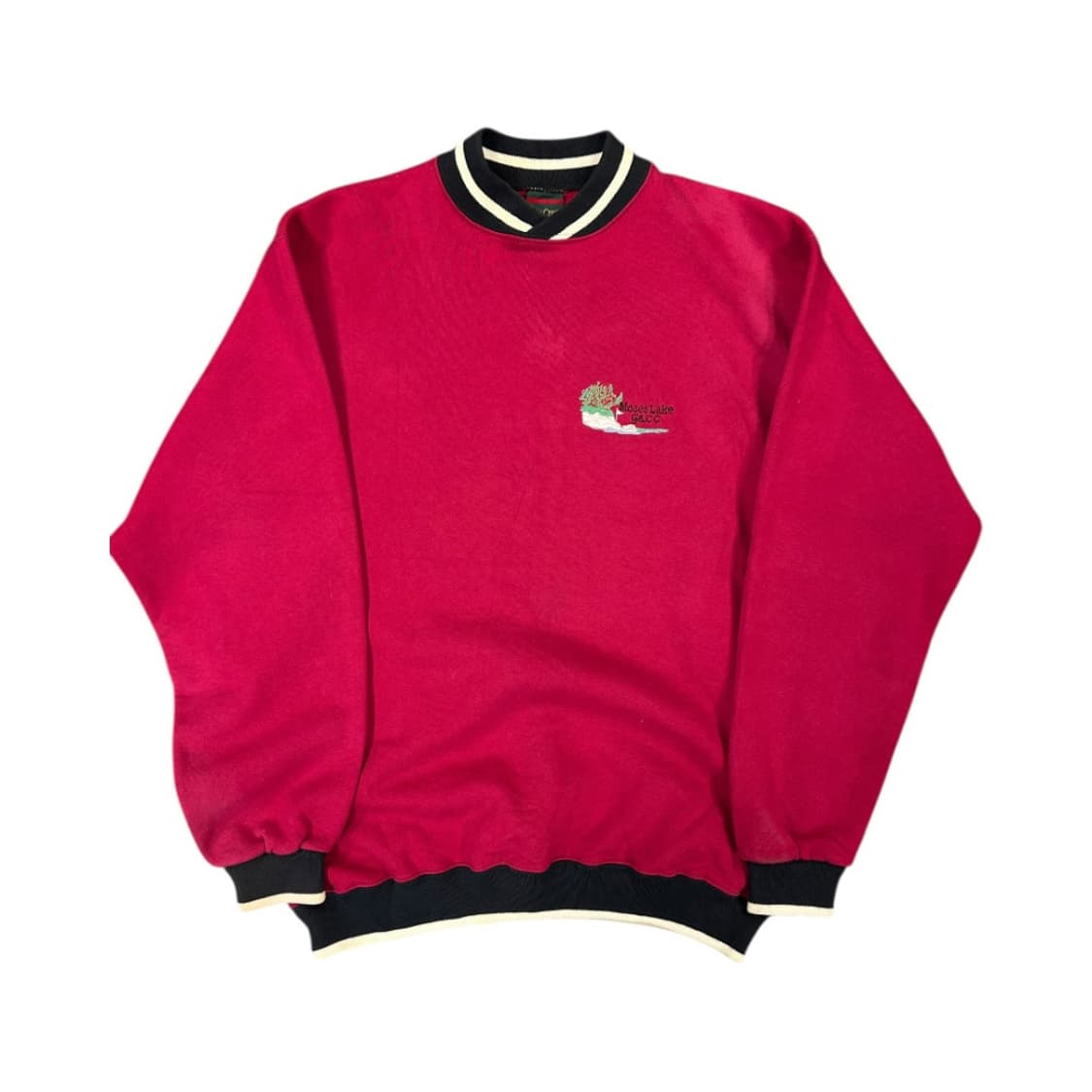 M) 크로스크릭 USA 레드 배색 립넥 맨투맨 TM-035 상품이미지1