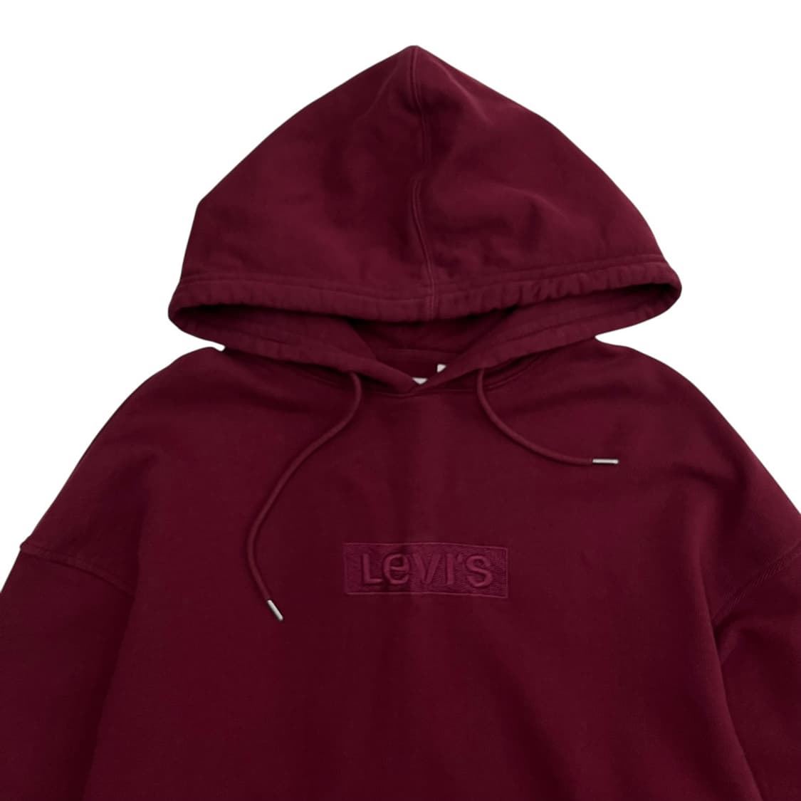 리바이스 버건디 자수로고 후드 L 상품이미지4