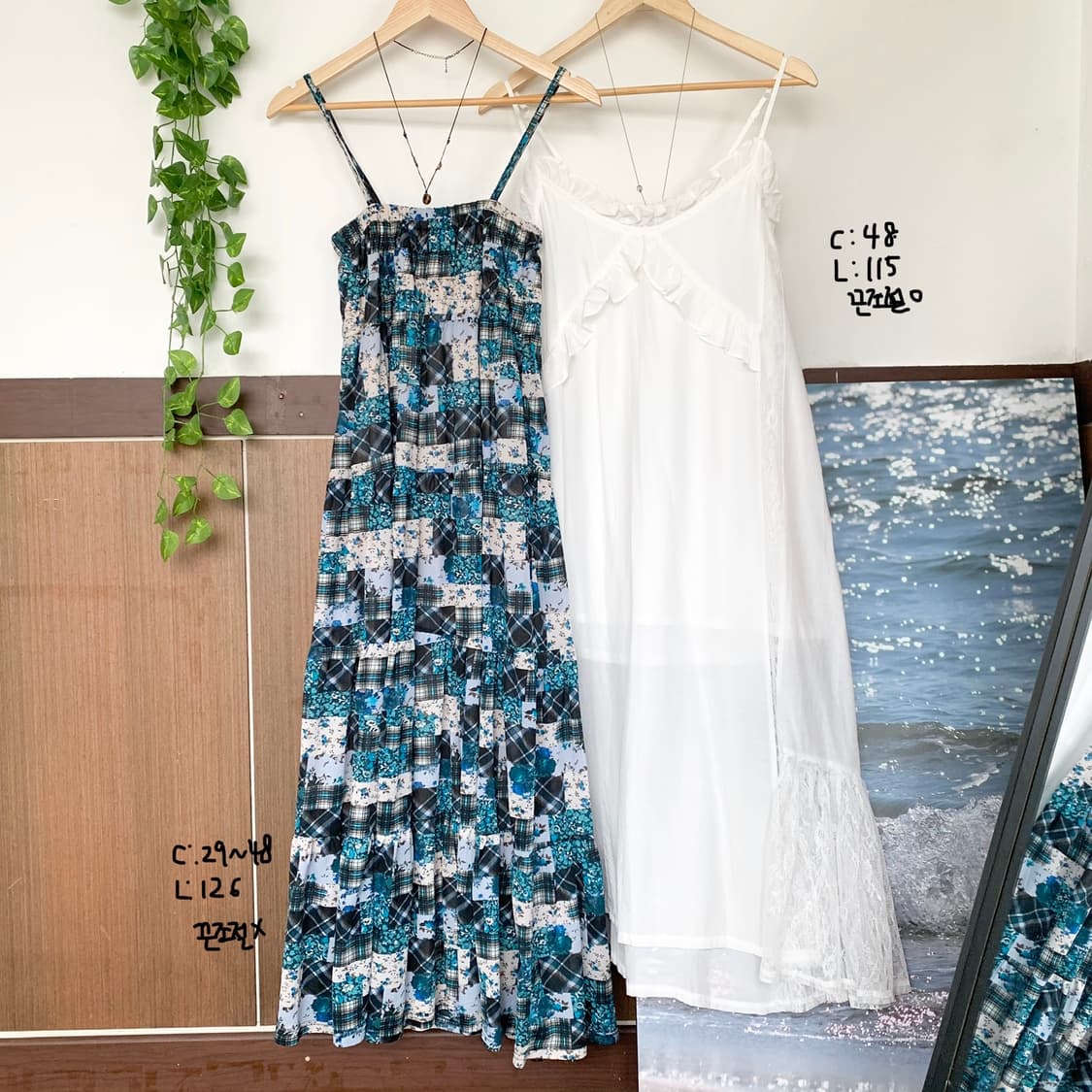 네이비 패치워크 롱 원피스 화이트 레이스 패치 원피스 상품이미지1