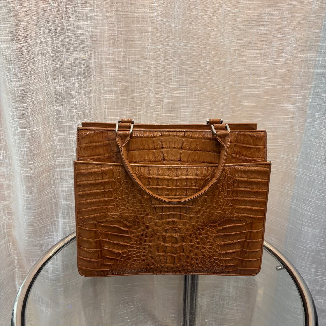 정품 피에르가르뎅 천연 악어가죽 토트백     상품이미지1