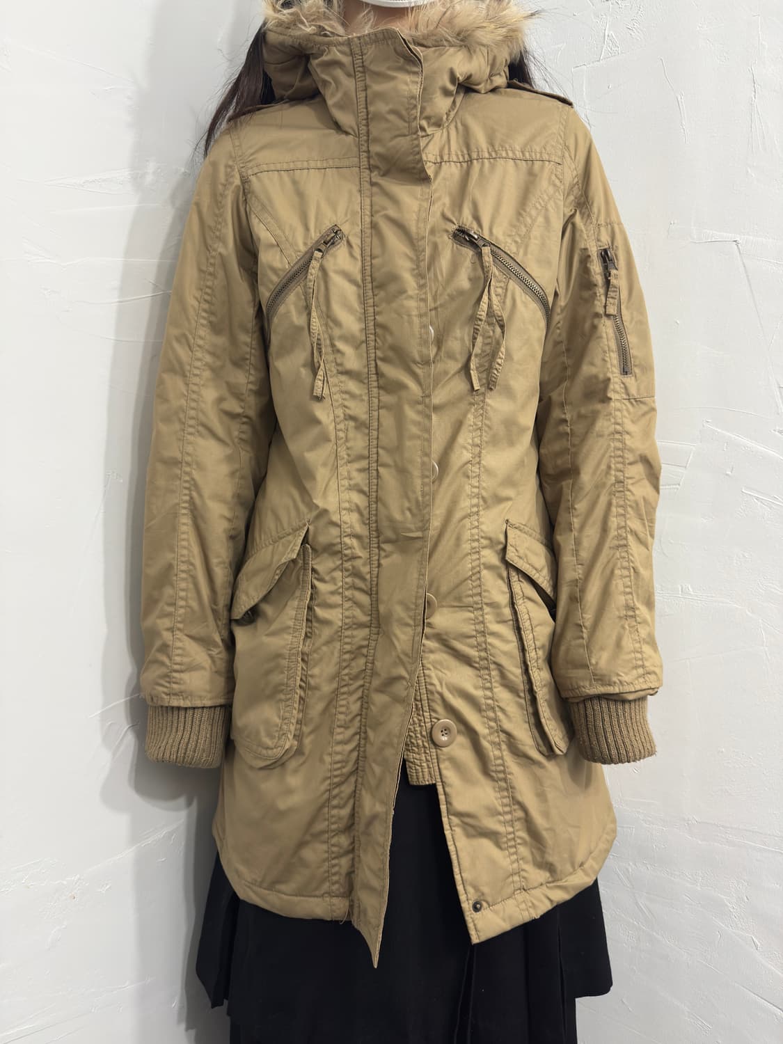 backnumber beige fur hood twoway jacket 상품이미지1