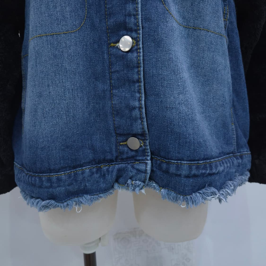 오버핏 빈티지 퍼 데님자켓 상품이미지4