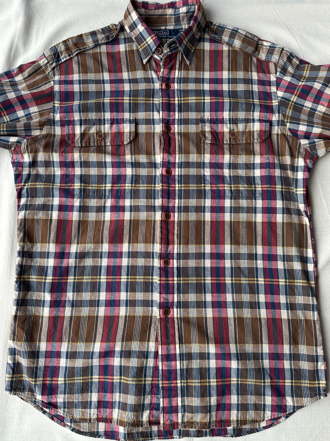 폴로 에폴렛 멀티 체크셔츠 M  상품이미지5