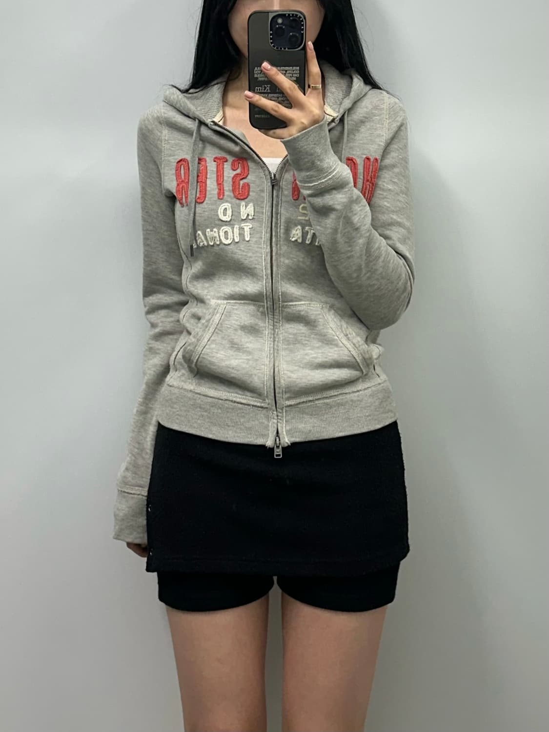 홀리스터 y2k 와투케 그레이 후드집업 상품이미지1