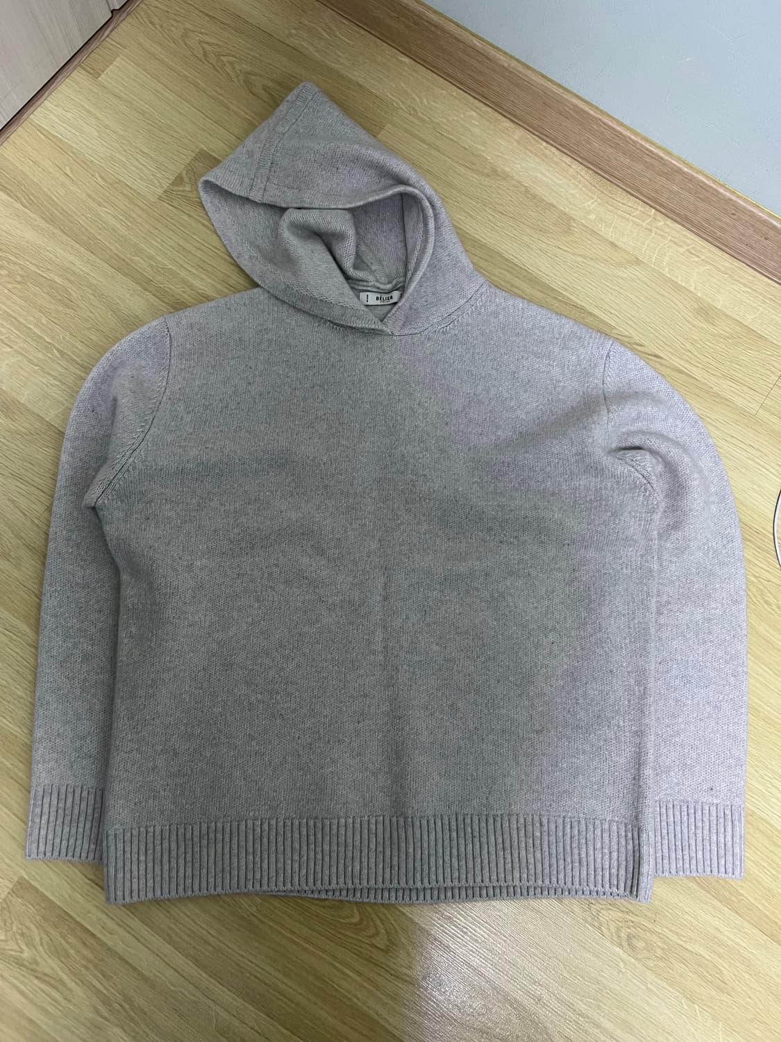 벨리에 후디드 니트 그레이 L 상품이미지1