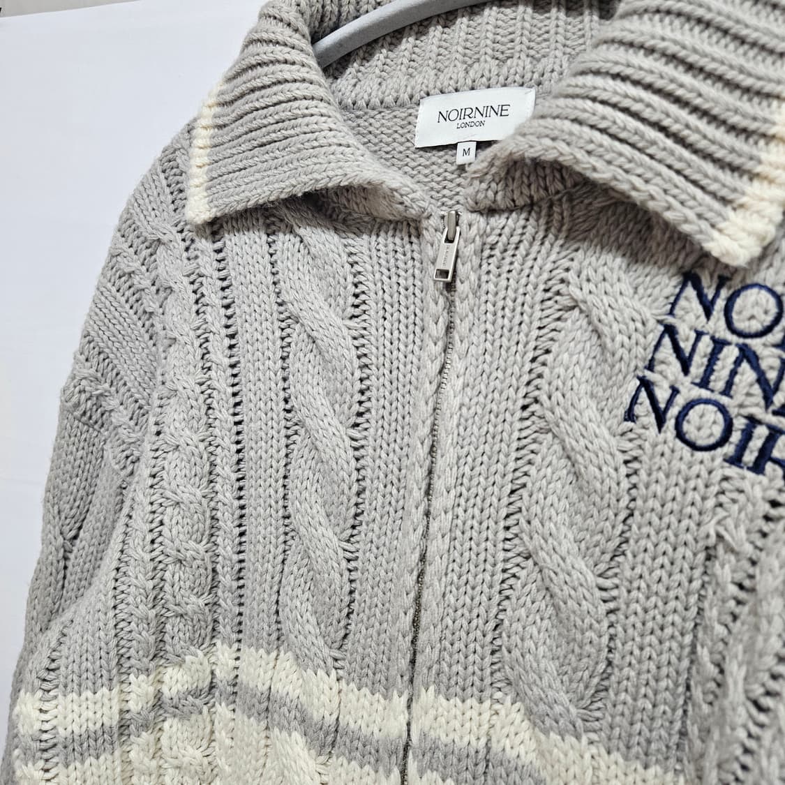 누아르나인 케이블 니트집업 M 상품이미지2