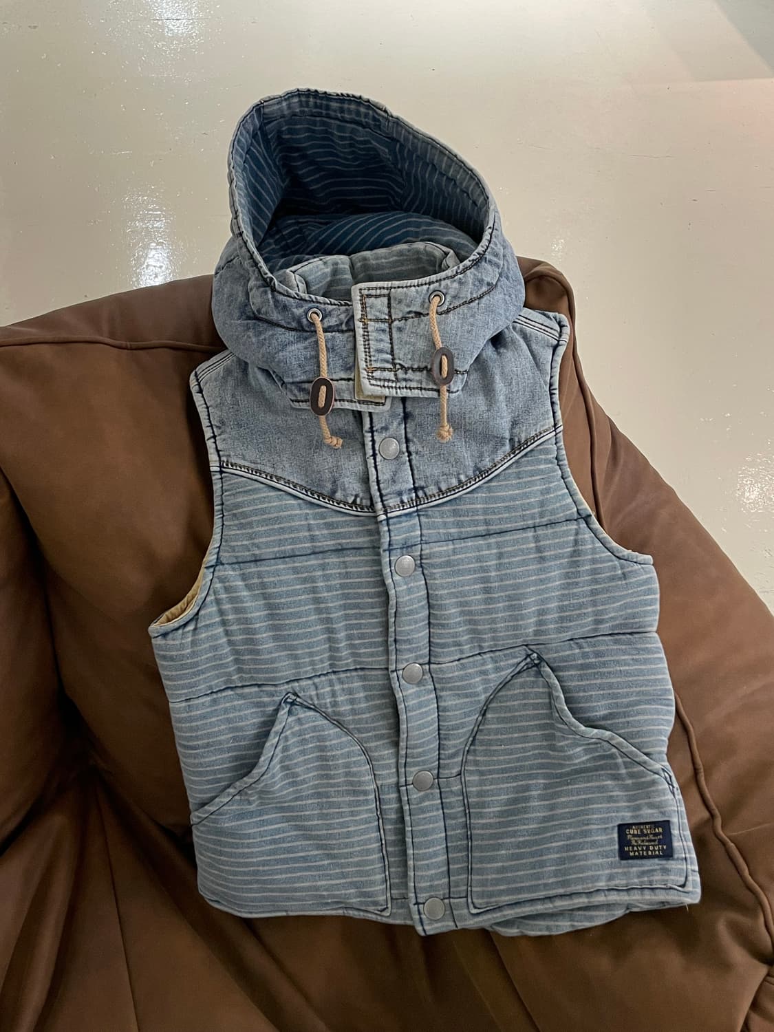 CubeSugar Japan 데님 패딩 베스트 상품이미지5
