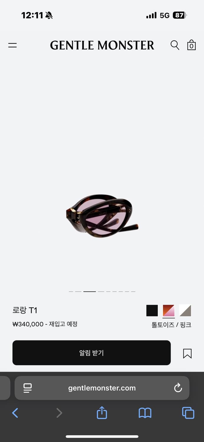 젠틀몬스터 로랑 T1 톨토이즈/핑크 상품이미지3