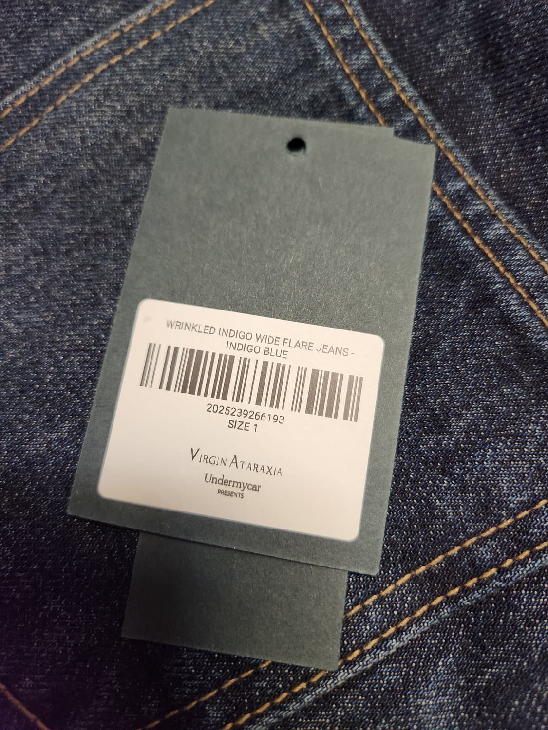 [1] 언더마이카 링클드 플레어진 인디고 상품이미지5