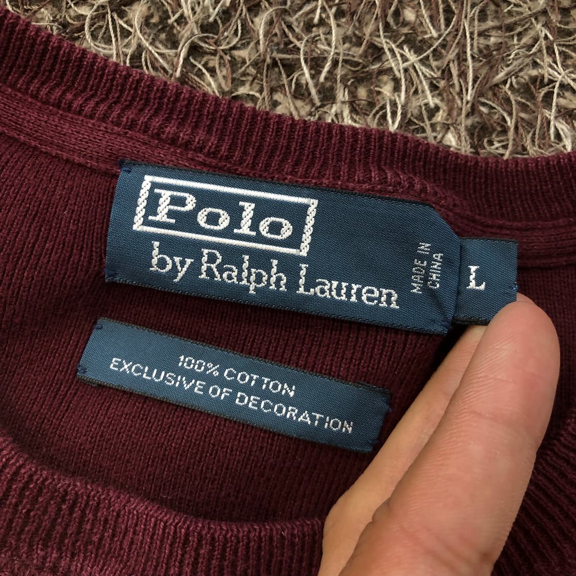 폴로 랄프로렌 코튼 버건디 니트 상품이미지4