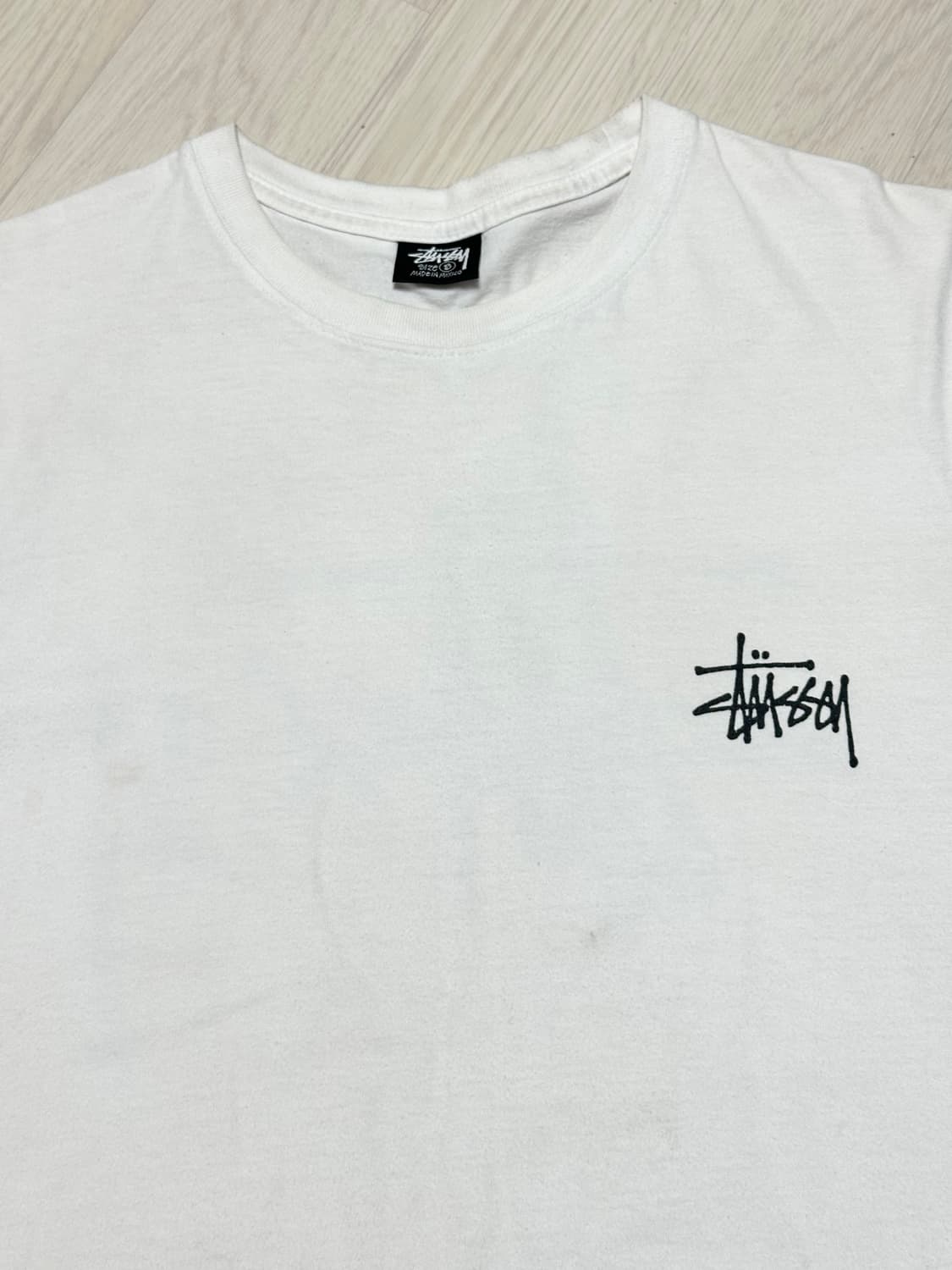 스투시 STUSSY 베이직 로고 반팔 티셔츠 화이트 상품이미지7