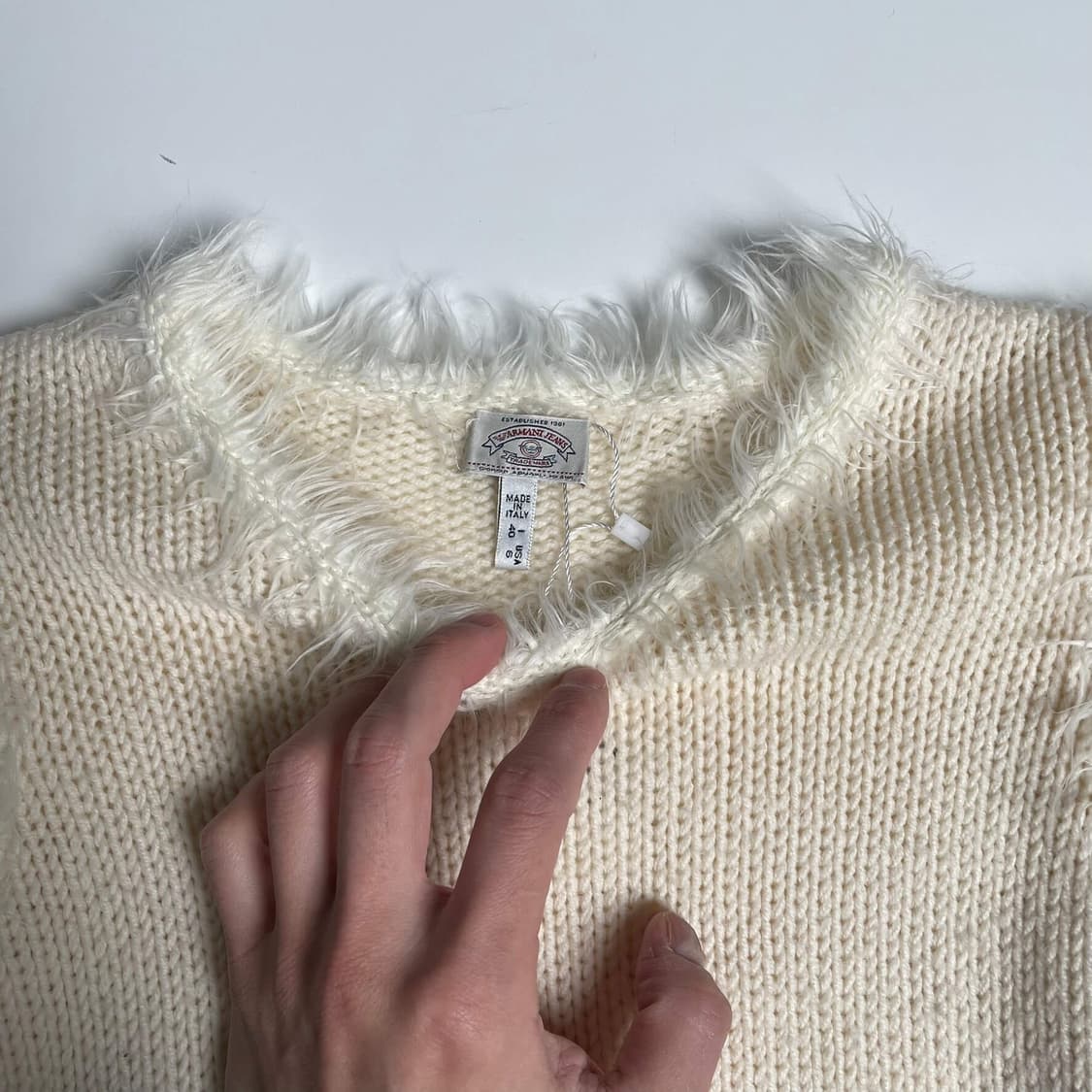 90's armani jeans 퍼 슬리브 니트 (italy)   상품이미지7