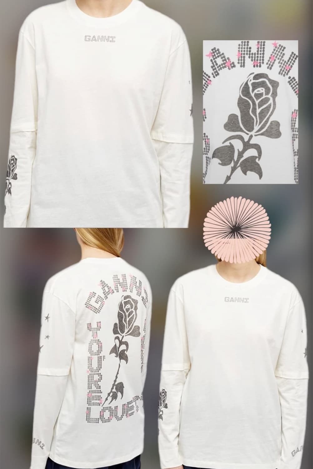 23'SS Ganni White Long Sleeve T-Shirt 상품이미지2