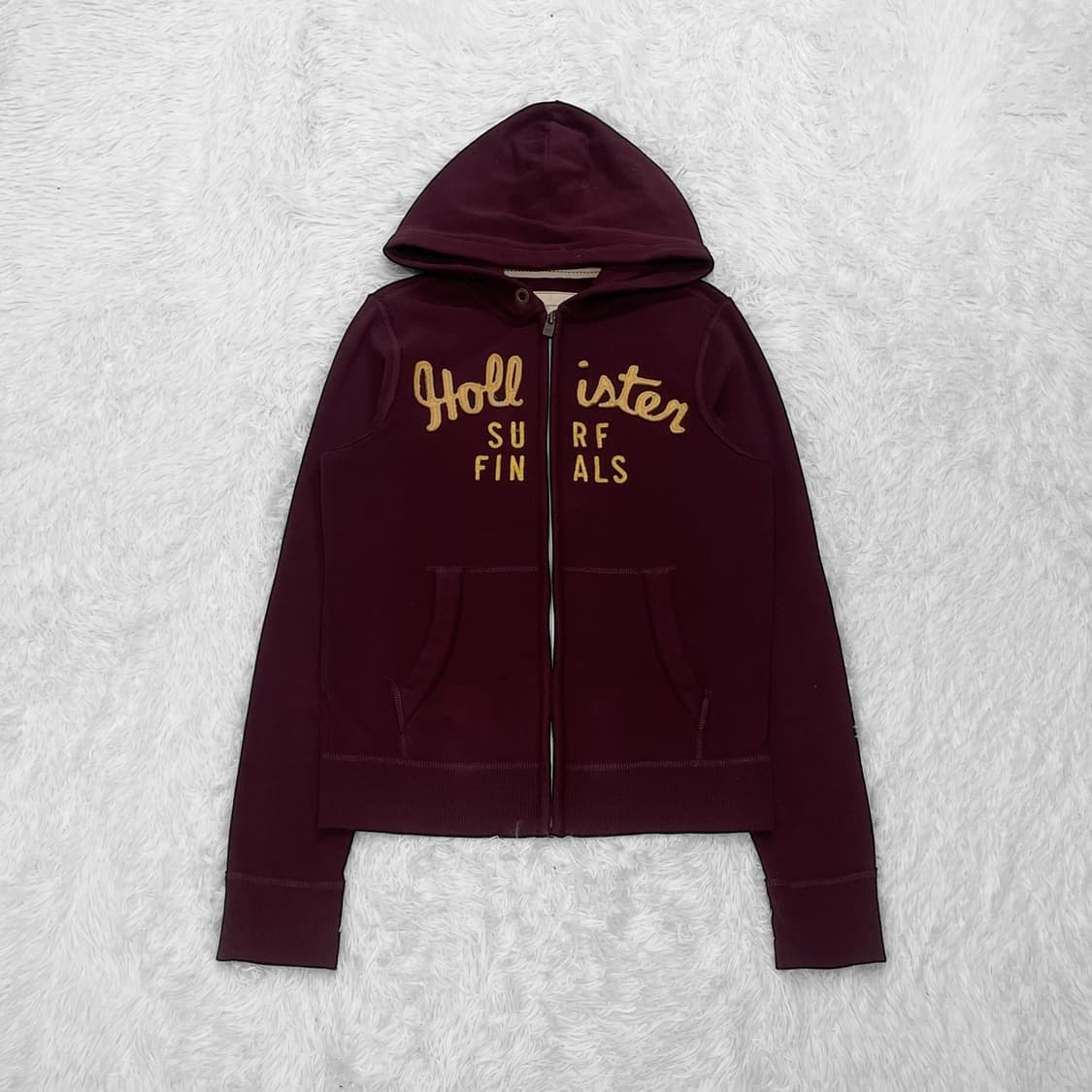 홀리스터 스펠 로고 후드집업 버건디 상품이미지2