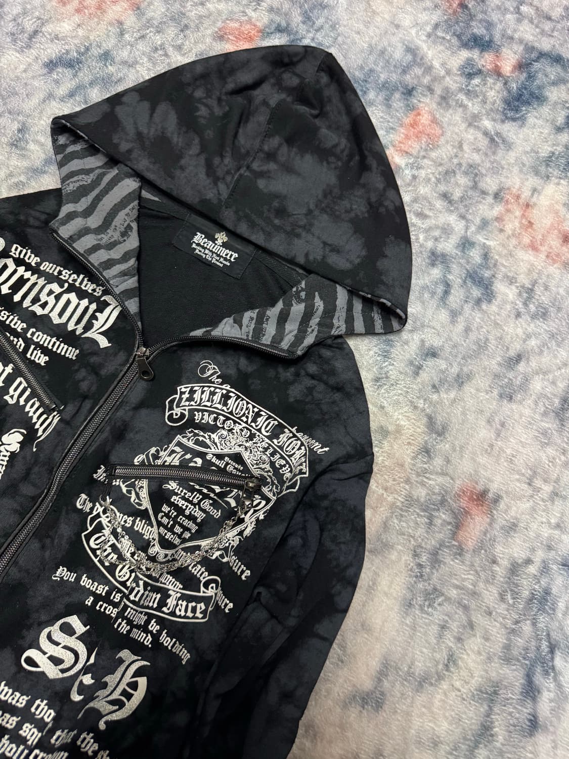 Beaumere 00s punk lettering bleached hoo 상품이미지4