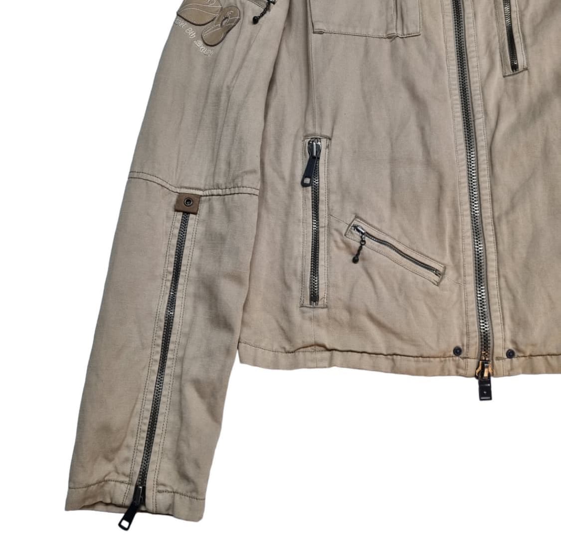 디젤 브라운 투웨이 넥버클 라이더자켓 상품이미지4