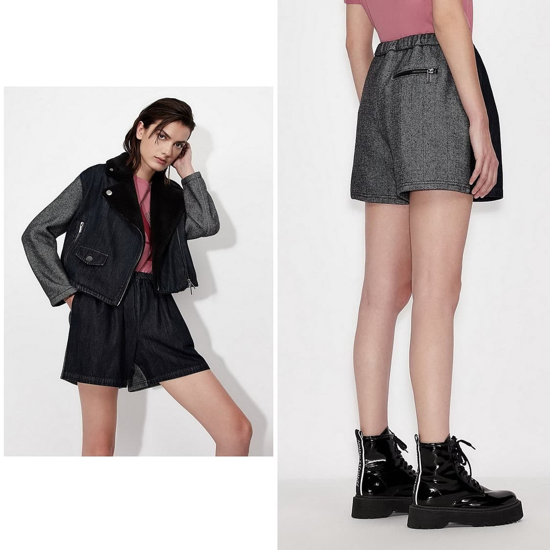 아르마니 익스체인지 울 블록 데님 숏 팬츠 상품이미지2