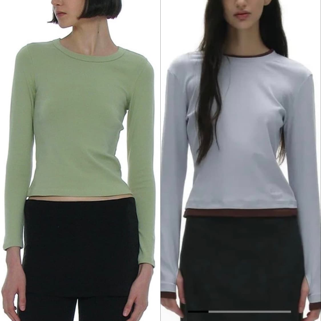 (2packs) 파르티멘토우먼 롱슬리브 스카이블루 메론 일괄 세트 상품이미지1