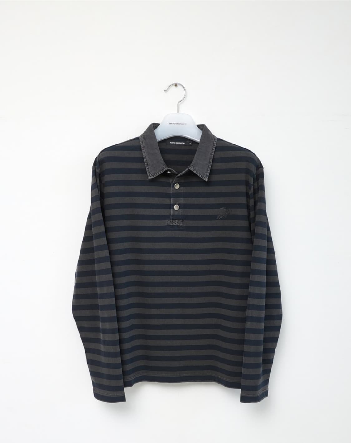 해칭룸 vtg 빈티지 스트라이프 폴로티 dyed blue 상품이미지1