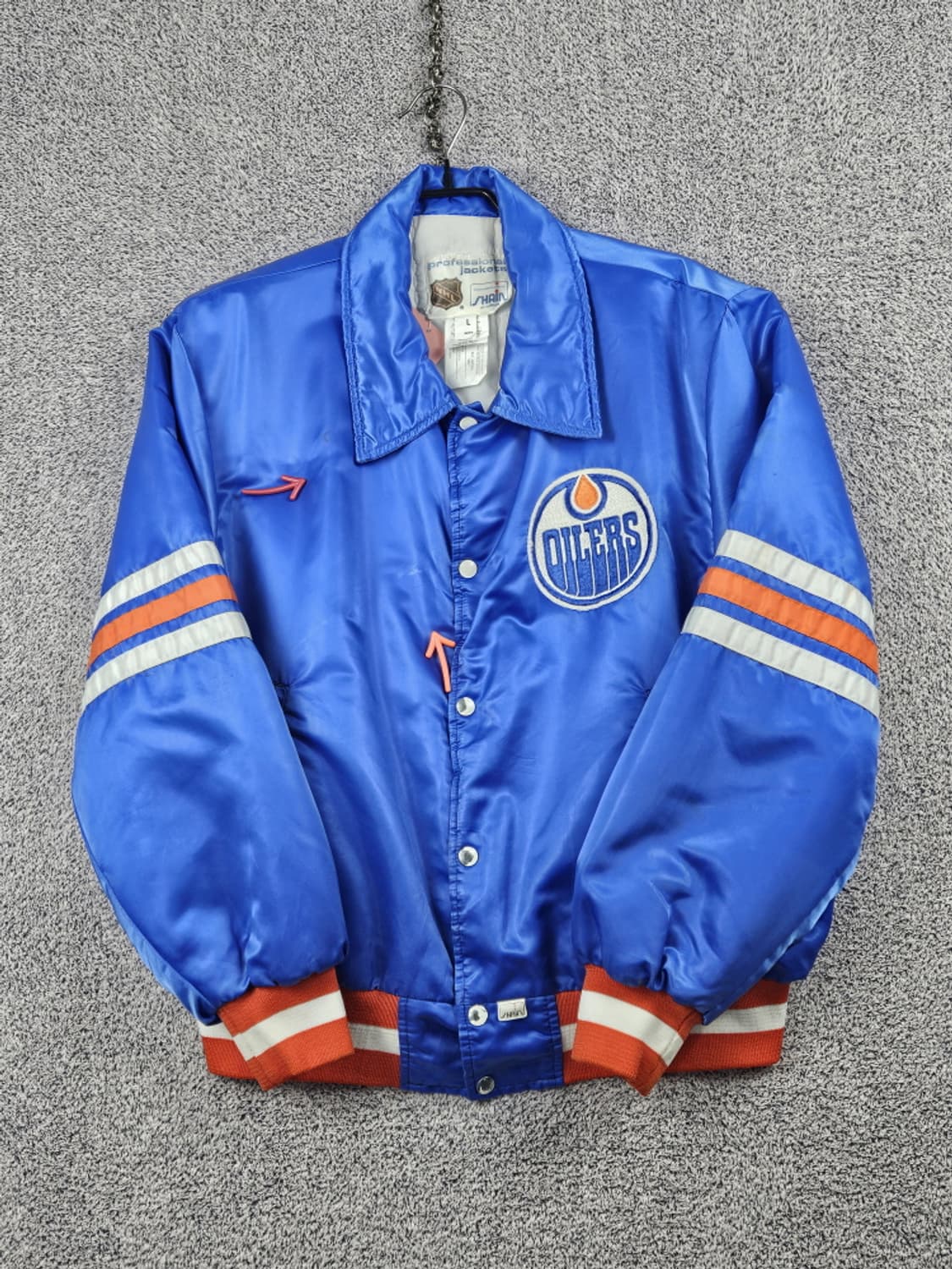 90's NHL 에드먼턴 오일러스 새틴 패디드 자켓 (L) / 10043 상품이미지3