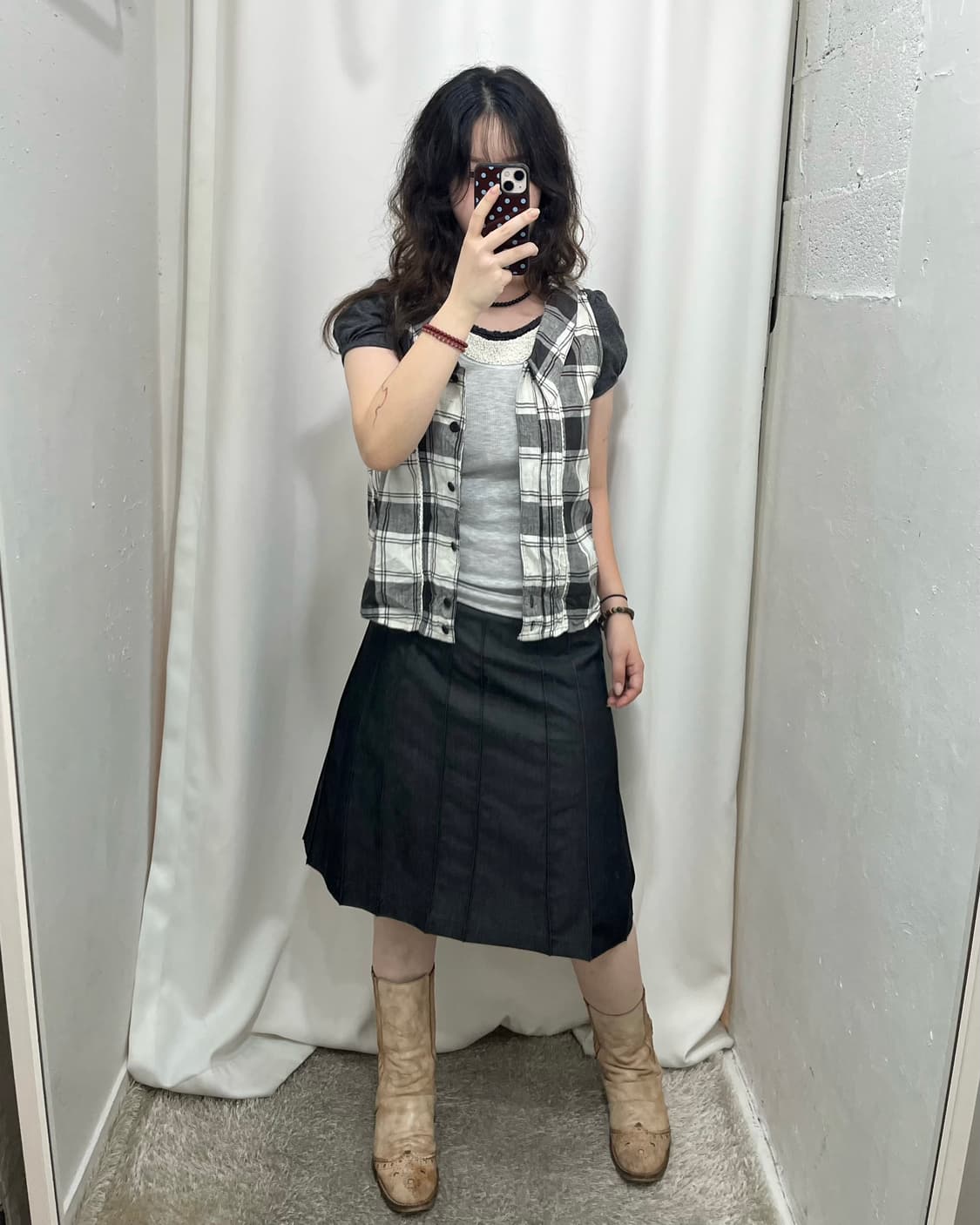 그레이 체크 코디 세트 🩶 상품이미지2