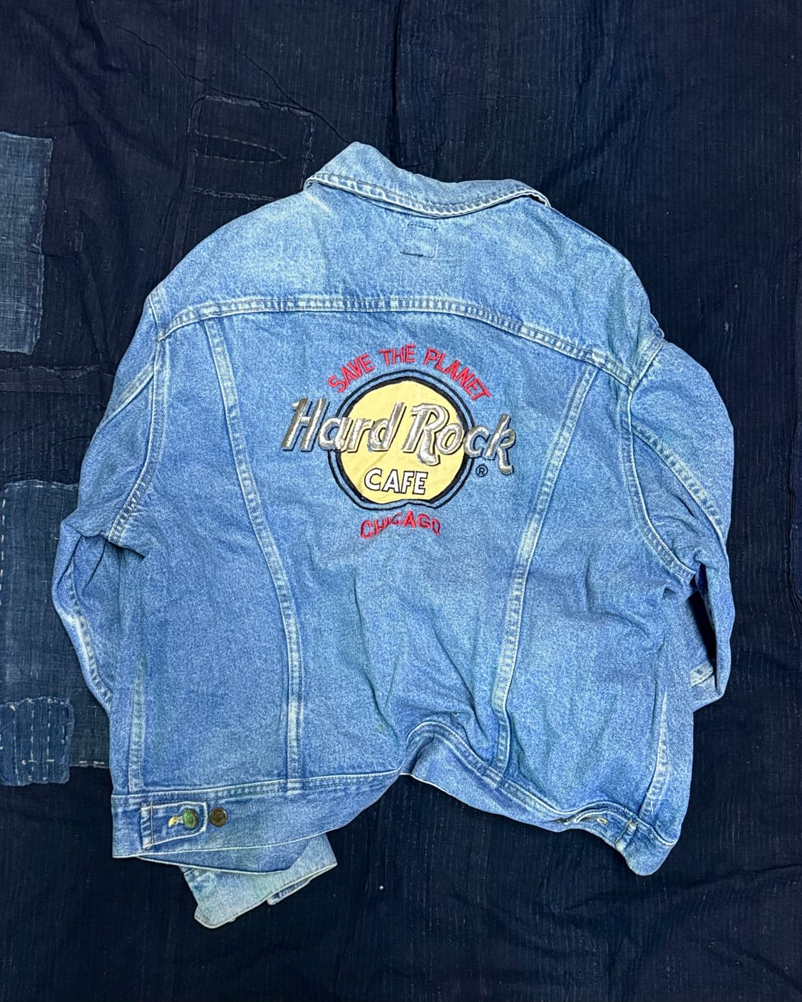 80's Lee x 하드록 카페 데님 트러커 자켓 L 상품이미지6