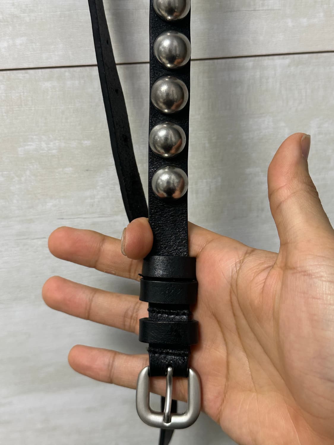 앤드뮐 미스터 스터드 슬림 레더 벨트 os  상품이미지5