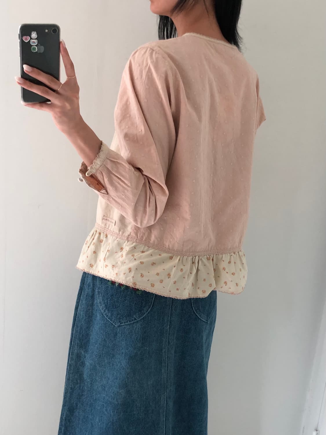 일본빈티지 모리 플라워 셔츠 가디건 상품이미지3