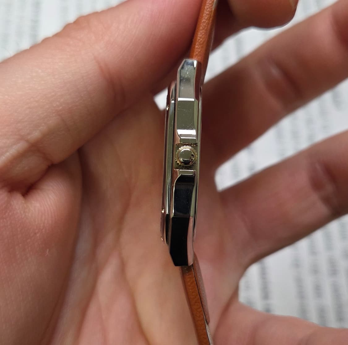 레어] 빈티지 세이코 크로노스 옥타곤 실버입체판 로얄오크베젤 슬림쿼츠 상품이미지7