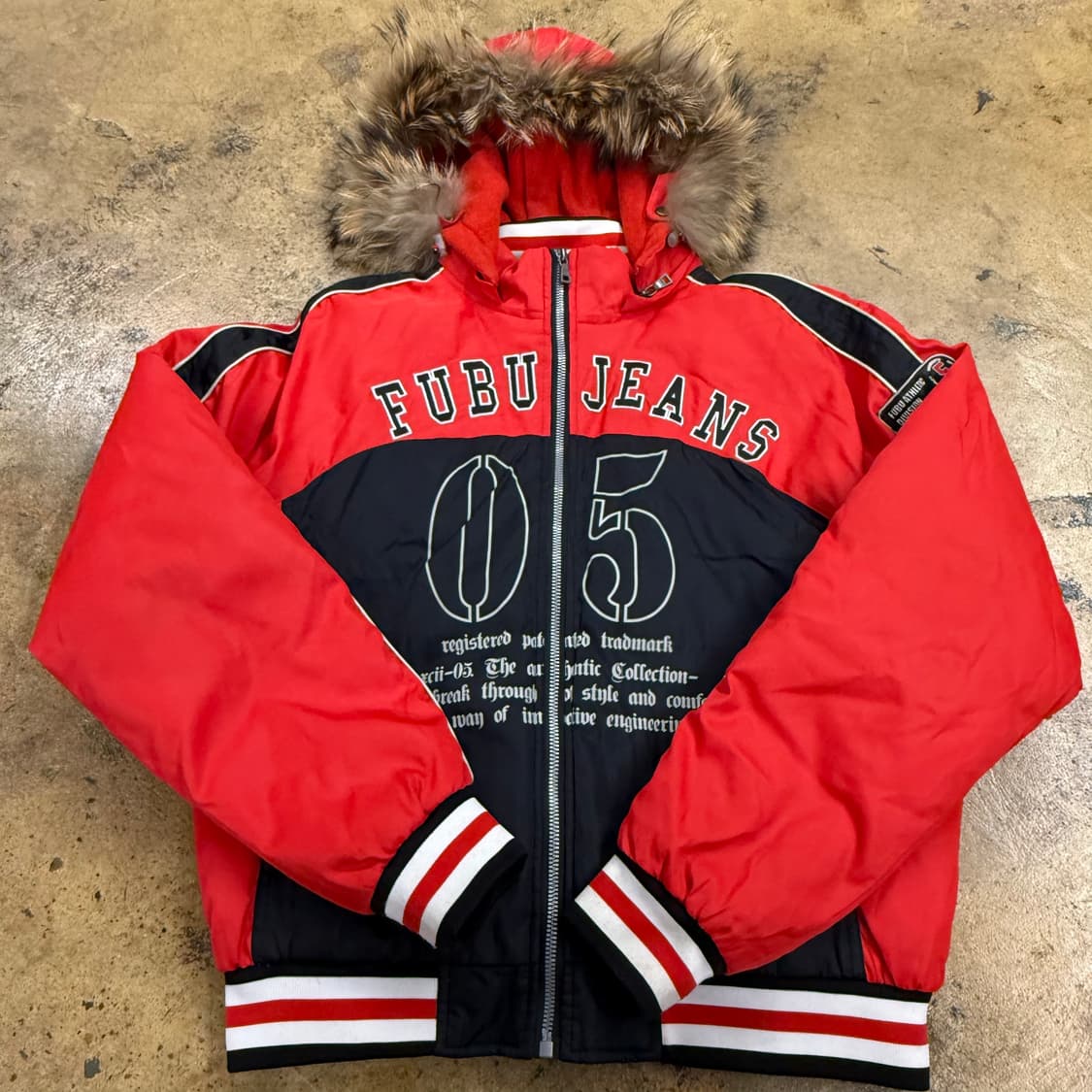 후부 레드 레이싱 스포티 털 숏패딩  상품이미지2