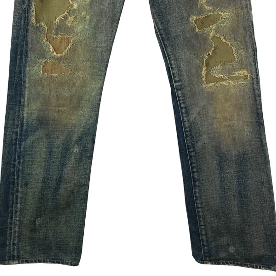 [데님앤서플라이] 빈티지 워시드 데미지 패치 워크 데님 팬츠 P01618 상품이미지5
